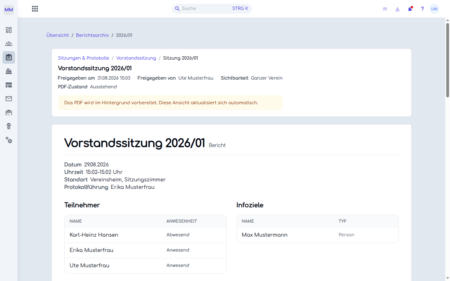 Das administrative Berichtsarchiv